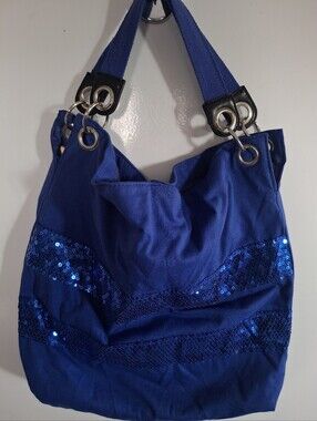 Source Unknown Royal Blue Sequin Canvas Tote